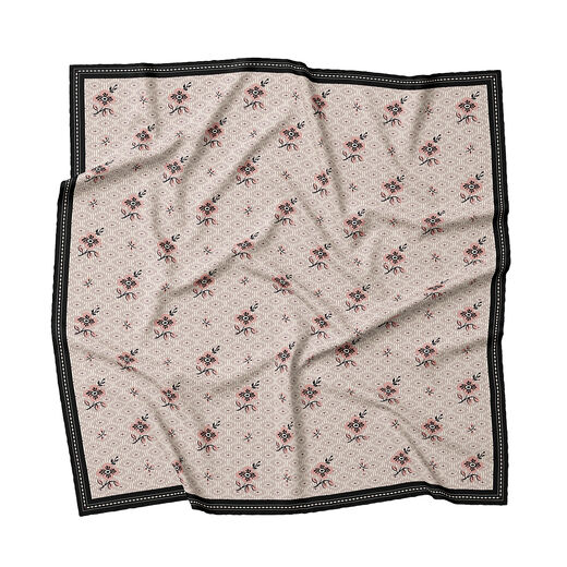French floral silk scarf